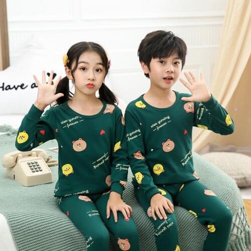 Children Winter Pajamas Kids Cotton Sleepwear Boys Bear Pyjamas Girls Unicorn Pajamas Kids Pajamas Toddler Child Unisex