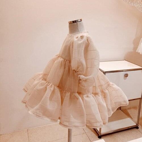 Childrens Spring and Autumn Baby Puff Gauze Dress Girls Dress Baby Princess Dress little girls dresses