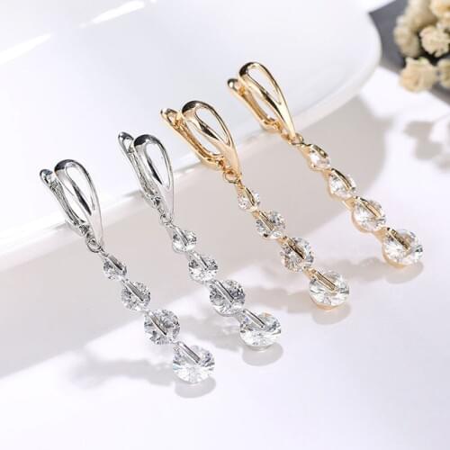 HUAMI Long Round Snowflake Dangle Drop Earrings 18K Gold Silver Color Ins Hot Sale Accessories Wholesale Price Joyeria Fina