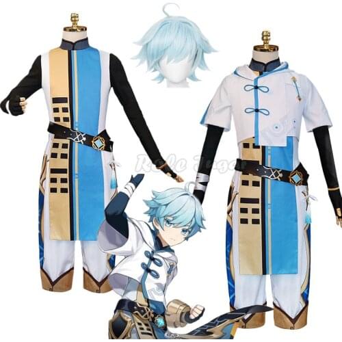 Anime Game Genshin Impact Cosplay Chongyun Cosplay Costume and Wig Game Genshin Impact Chong Yun Costume Halloween Outfit