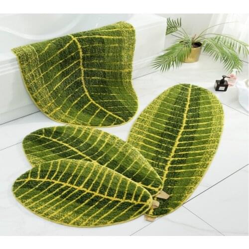 Leaf Door Mat 3 Type Friendly Pad Living Room Tea Table Mat Bathroom Bedroom Carpet Bathroom Absorbent Non-slip Mat Kitchen Rug