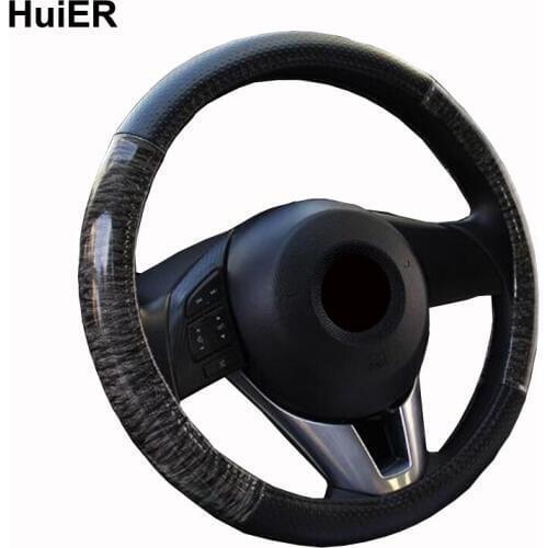 HuiER Fashion 3D Dragon Car Steering Wheel Cover Anti-slip 4 Seasons Car Styling Universal For 37-38CM Steering-Wheel Car Covers