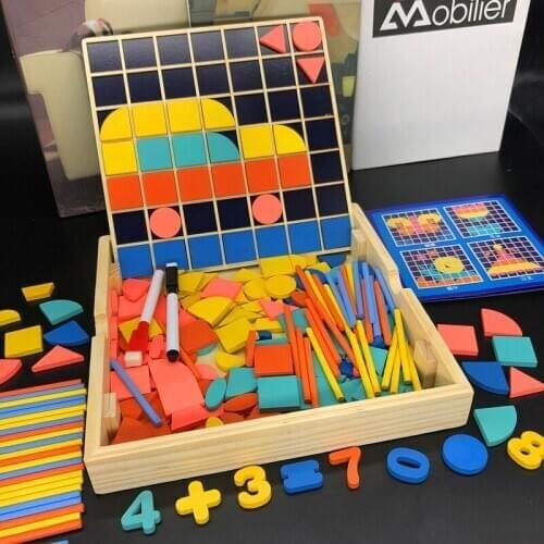 Mosaic Jigsaw Puzzle Multifunctional Drawing Board Magnetic Games Kids Multi-Function Learning Box Educational Toys139