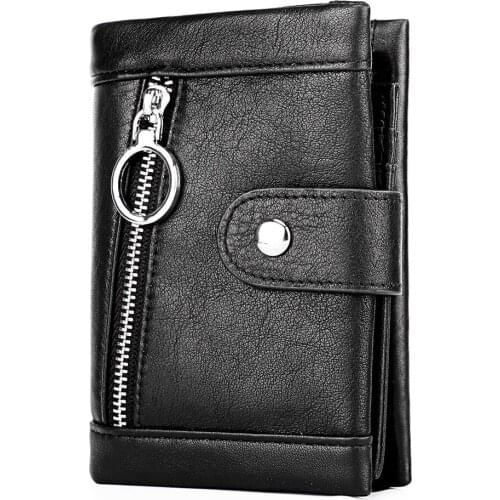 Cowhide 2021 Leather Men Wallet Hasp Purses Coin Pocket Purse Multi-card Mens Wallets Rfid Cards Wallets Genuine