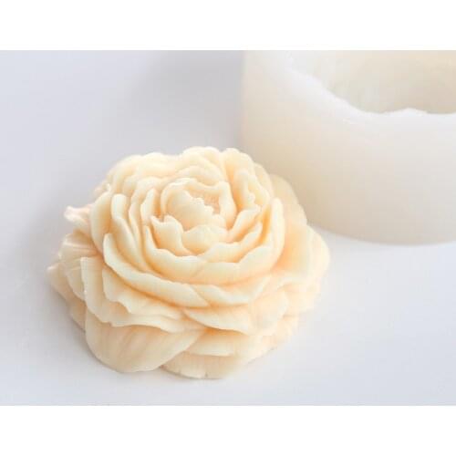 Handmade Soap DIY Silicone Mold Flower Big Peony Flowers Shape Homemade Soap Cake Decorating Tool Aromatherapy Candle Mold