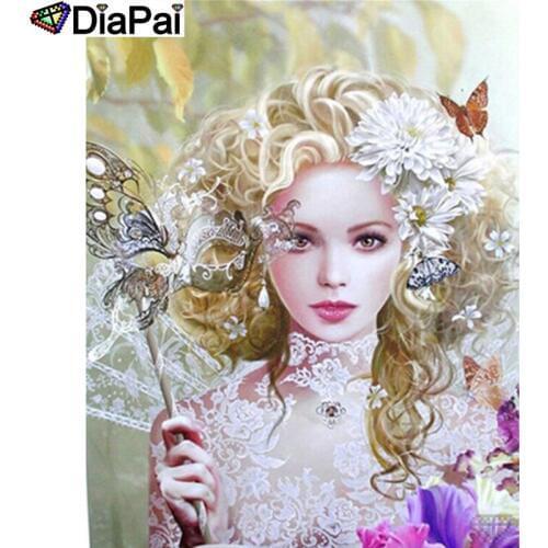 DIAPAI Diamond painting "Beauty mask" Full Square/Round Drill Wall Decor Inlaid Resin Embroidery Craft Cross stitch A25327