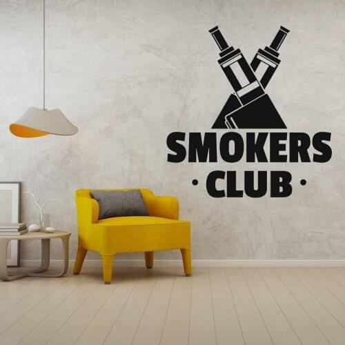Smokers Club E-Cigarette Silhouette Wall Art Decals Wall Vinyl Sticker Vape Design For Vape Shop Decoration A001728