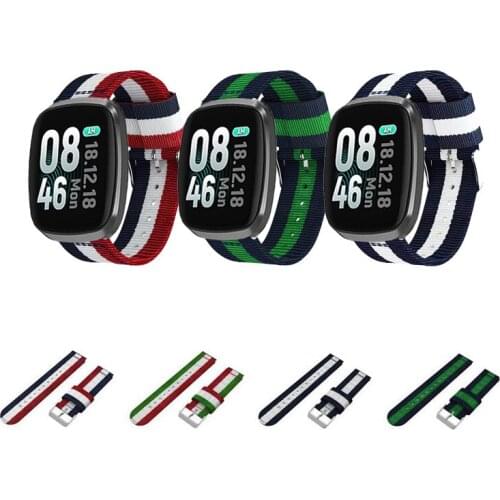 Nylon for fitbit versa bands 22.5mm sport Replacement Woven breathable and comfortable interchangeable strap