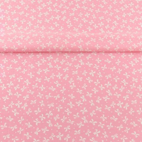 New Arrivals White Bows Designs Tecido Scrapbooking Bedding Twill Cloth Crafts Quilting Patchwork Pink 100% Cotton Fabric Sewing