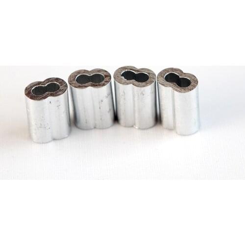 1mm to 10mm Double Ferrules Sliver Aluminum Crimping Loop Wire Rope Clip Sleeves Clamps for Wire Rope