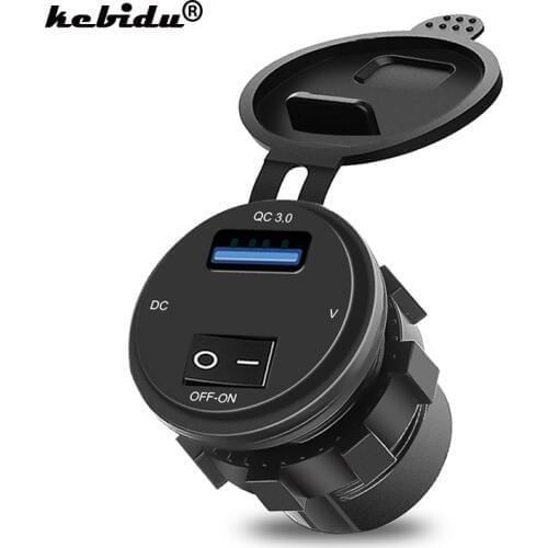 Cigarette Lighter Socket Splitter 12V-24V USB Car Charger QC 3.0 with Switch Led Display Power Adapter Car Usb Socket Mount