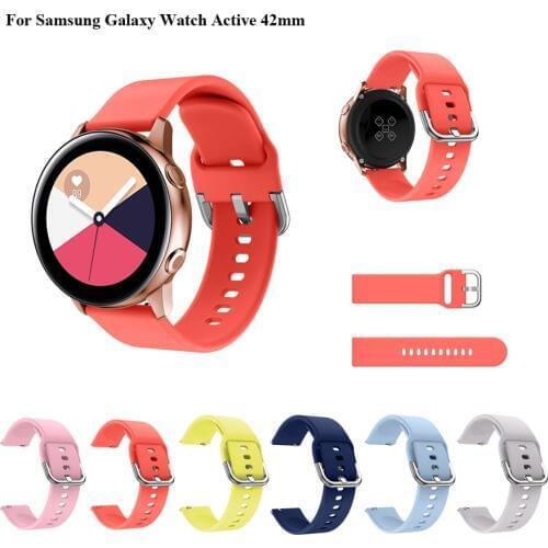 20mm Silicone Watchbands For Samsung Galaxy Watch Active Smart Watch Strap For Samsung Galaxy Watch 42mm Wirstband Strap