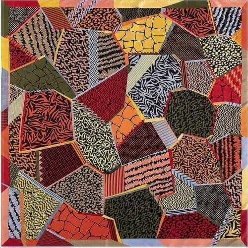 Fashion Brand Scarf Bandana 130*130cm Twill 100% Silk Scarf Hijab Women Square Scarves Kerchief For Ladies Fashion Shawl Echarpe