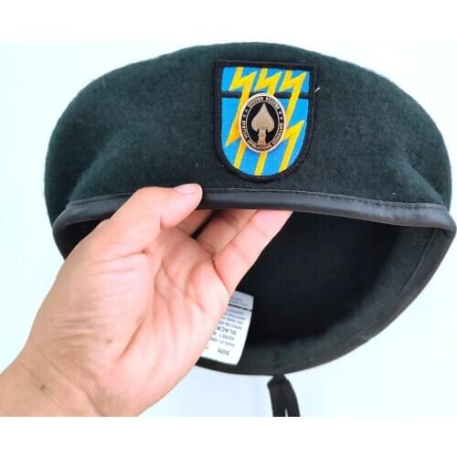 Tomwang2012 US Army 12th Special Forces Group Wool Green Beret SPECIAL OPERATIONS COMMAND BADGE INSIGNIA Military Hat1961~1994