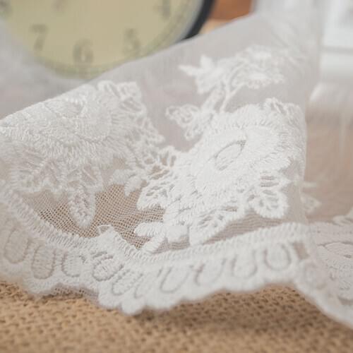 High quality 14cm gauze lace embroidery clothing design materials DIY materials