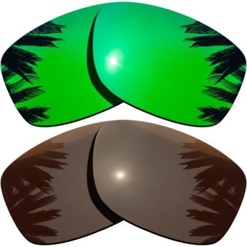 Brown & Green Mirrored Polarized Replacement Lenses for Jupiter Squared Frame 100% UVA & UVB