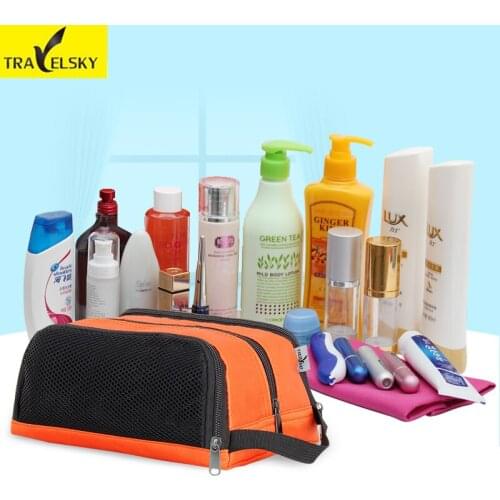 Woman toilet bag waterproof nylon material for women makeup cosmetic bag large capacity 5 colors free shipping 13544