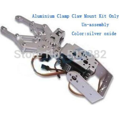 1 Set 2 DOF Aluminum Robot Arm Clamp Claw Mount Kit (No servo) Un-assembly Fit For Arduino Wholesale Retail + Free Shipping