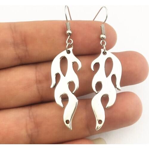 1Pair Hip Hop Flame Earrings Streetwear Fashion Punk Style Earrings for Women Men Party Jewelry