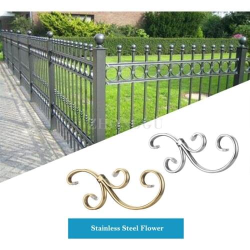 1 Piece Compound Flower Stainless Steel European Art Door Decoration Accessories Guardrail Window Fence Curved Flower Metal Work
