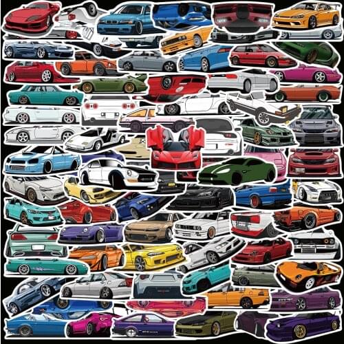 10/50/100pcs JDM Retrofit Racing Car Graffiti Stickers Motorcycle Bicycle Helmet Sports car Guitar Skateboard Sticker Waterproof