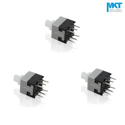 100Pcs White Button 6 Pins 8.5*8.5mm Push Button Electronic Switch Latch/No-Latch