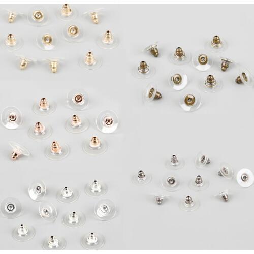 20/50pcs Earrings Jewelry Accessories Silicone Round Earring Back Hooks Stoppers Ear Post Nuts Plugging for DIY Jewelry Findings