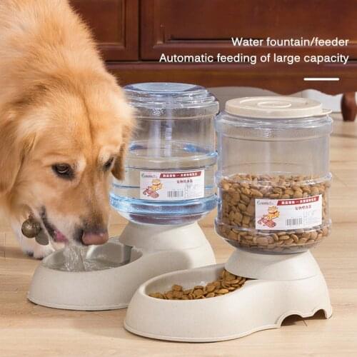 3.75l Automatic Food Water Pet Feeder Plastic Dog Food Bowl Water Dispenser For Dog Cat Dog Drinker