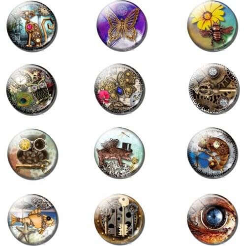 30MM Modern Metal Style Glass Dome Fridge Magnet Angel Butterfly Steampunk Message Board Sticker Featured FridgeMagnet HomeDecor