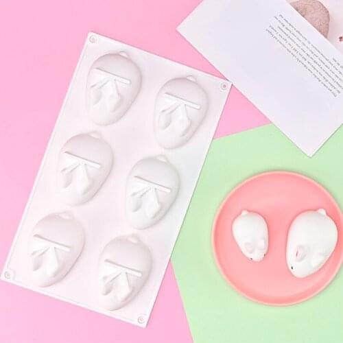 3D Creative Food Grade Silicone Rabbit Ice Cream Mold Mousse Cake Chocolate baking utensils
