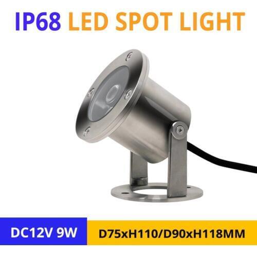 4pcs/lot 9W IP68 Underwater Spot Light DC12V Outdoor Ground Mounted Lamp High Quality Swimming Pool Fountain RGB LED Spotlight