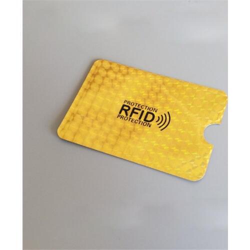 5PCS Reflective Anti Theft RFID Credit Card Protector Blocking Cardholder Sleeve Gold Case Covers Protection Bank Card Case