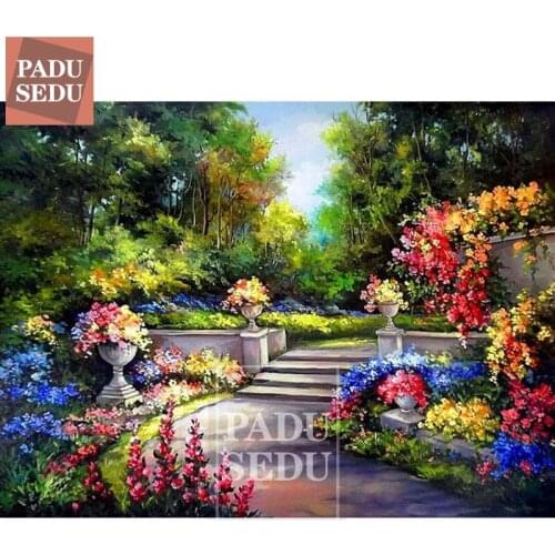 Diamond Painting Garden Full Square Diamond Embroidery Flower Pattern Scenery Natural Rhinestones Cross Stitch Mosaic Home Decor