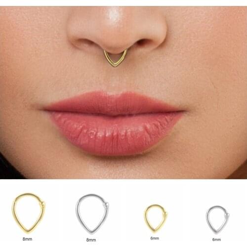 CANNER 6/8mm Nose Ring 925 Sterling Silver Egg-shaped Smooth Piercing Cartilage Ear Ring Party Jewelry Gift Huggie Hoop Earrings