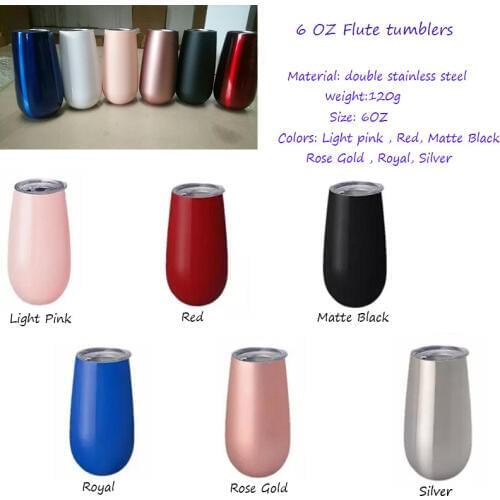 60pcs 6oz Wine Beer Swig Tumbler Cups Champagne Cola Mugs Stainless Stell Insulated Vacuum Termos Egg Shaped Cup