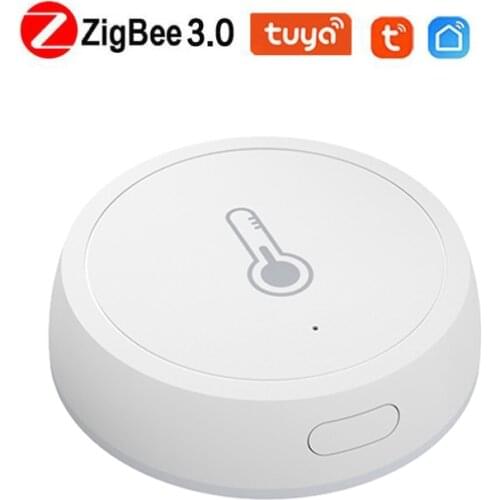 Tuya ZigBee Temperature And Humidity Sensor Battery Powered Works With Alexa Google Assistant And Tuya Zigbee Hub Smart Home Hot