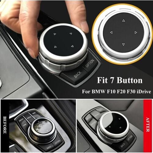 For BMW F10 F20 F30 iDrive Black Multi Media Knob Cover Trim iDrive Button Car Interior Accessories