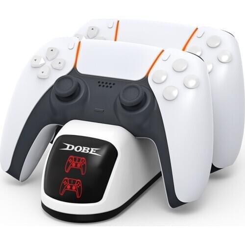 For PS5 Gamepad Controller LED Light Charger Dual USB Charging Dock Station Base For PS 5 Games Controller Charging Stand