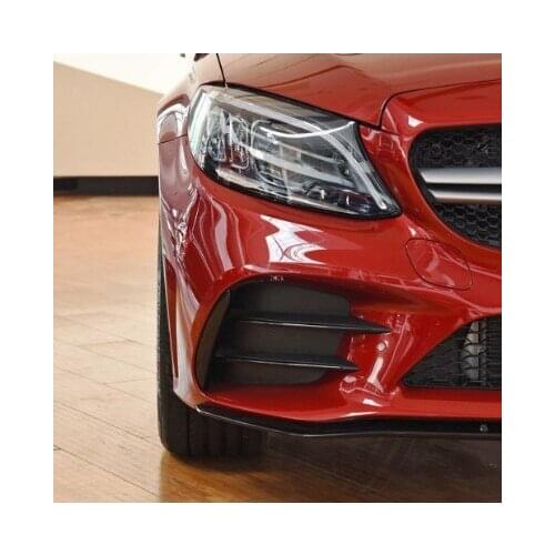 For Mercedes Benz C Class W205 C180 C260 C300 2019+ Car Front Fog Lamp Strip Trim Cover Sticker Bumper Air Intake Grille Slats