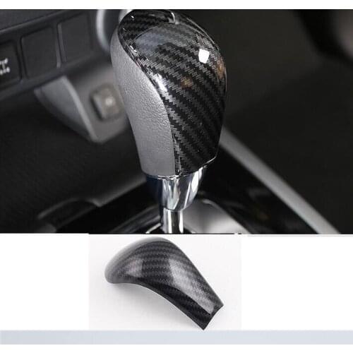 For Nissan Navara NP300 2017 2018 2019 ABS Carbon Fiber Interior Accessories Car Gear Head Shift Knob Handle Cover Trim Sticker