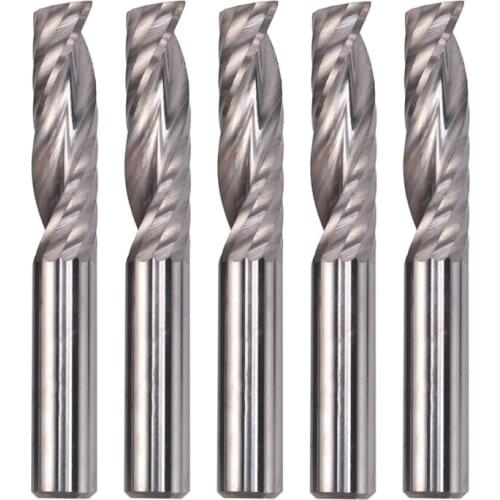 5Pcs Up Down Cut 6MM Spiral Solid Carbide CNC Router Endmill Compression Wood Tungsten End Milling Cutter Tool Bit