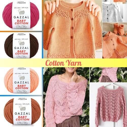 Cotton Knitted Yarn 42 Color Options 165 Meters (50gr) hand Knitting Yarn Ball - Gazzal Baby Cotton Navidad - Sheep - Toys - Acrylic - Multicolor - Blanket-sweater-Hobby - Home - Style - Amigurumi - Baby DIY