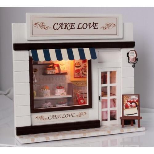 Handmade Toys Assembled Diy House Cake Love Mini Model European Miniature Gift Shop 2-4 Years Plastic 2021