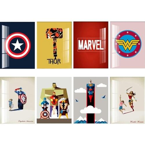 Marvel anime canvas painting superhero posters and prints print mural pictures for boys room home wall decorg kids gifts cuadros