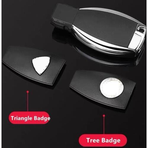Silver Metal 3D Car Badge Rear Back Cover Key Shell for Mercedes-Benz Apple Tree AMG CLA/GLA/GLC/GLE W204 W212 W220 W205 Remote