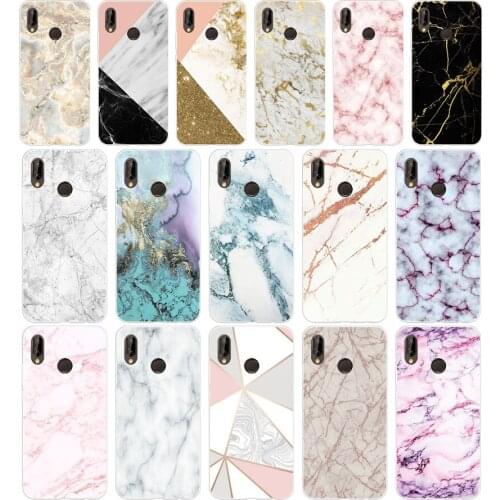264H gold marble Soft Silicone Tpu Cover Case for huawei p 20 lite pro y6 2017 mate 10 lite