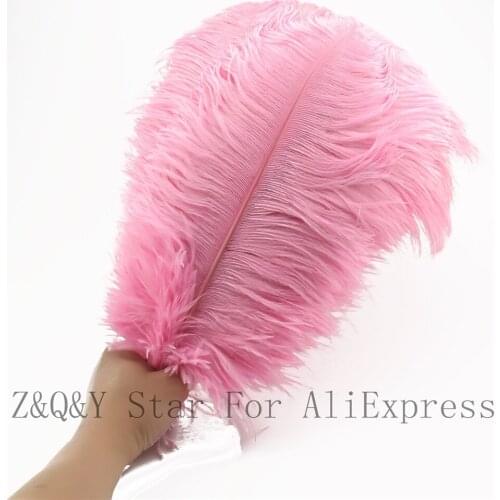 Natural 10-100PCS ostrich hair 40-45CM (16-18 inches) dyed pink DIY craft jewelry decoration jewelry clothing feather
