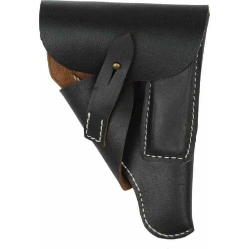 WWII WW2 GERMAN ARMY BLACK LEATHER WALTHER PPK HOLSTER SOLDIER MILITARY WAR REENACTMENTS EQUIPMENT