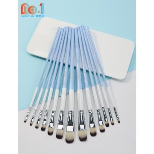 Nylon Paint Brushes Oil,Acrylic,Watercolor, Propylene Drawing Brush Pen Professional Art Supplies Long Wooden Handle 6set/13set