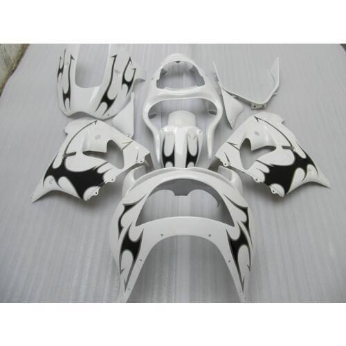 New hot moto parts fairing kit for Kawasaki ZX9R 98 99 white black fairings set ZX9R 1998 1999 N111